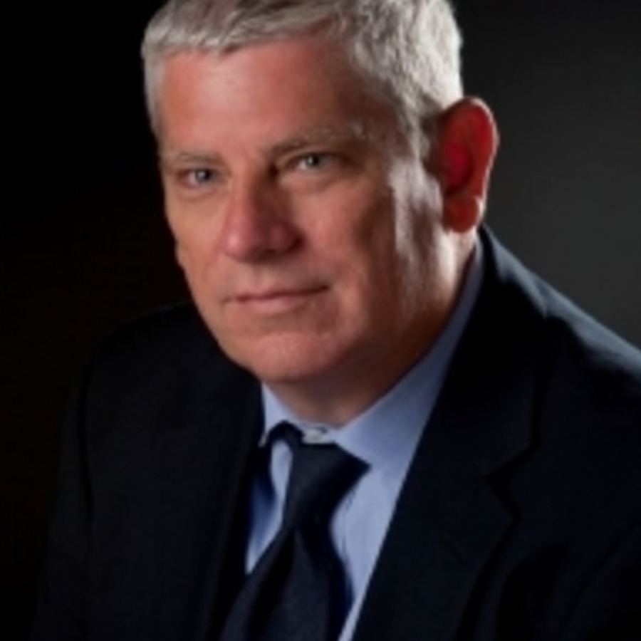 Host Larry Glover in the studio